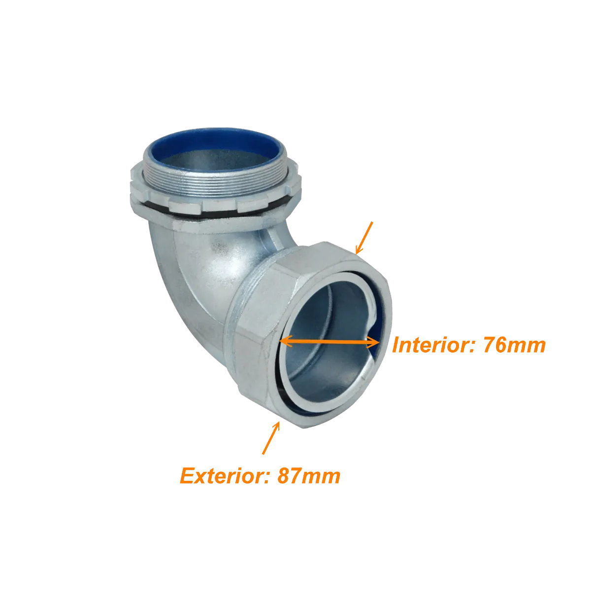 Prensa Estopa para Flexible Aislacion IP65 Metalico 75mm Codo  2