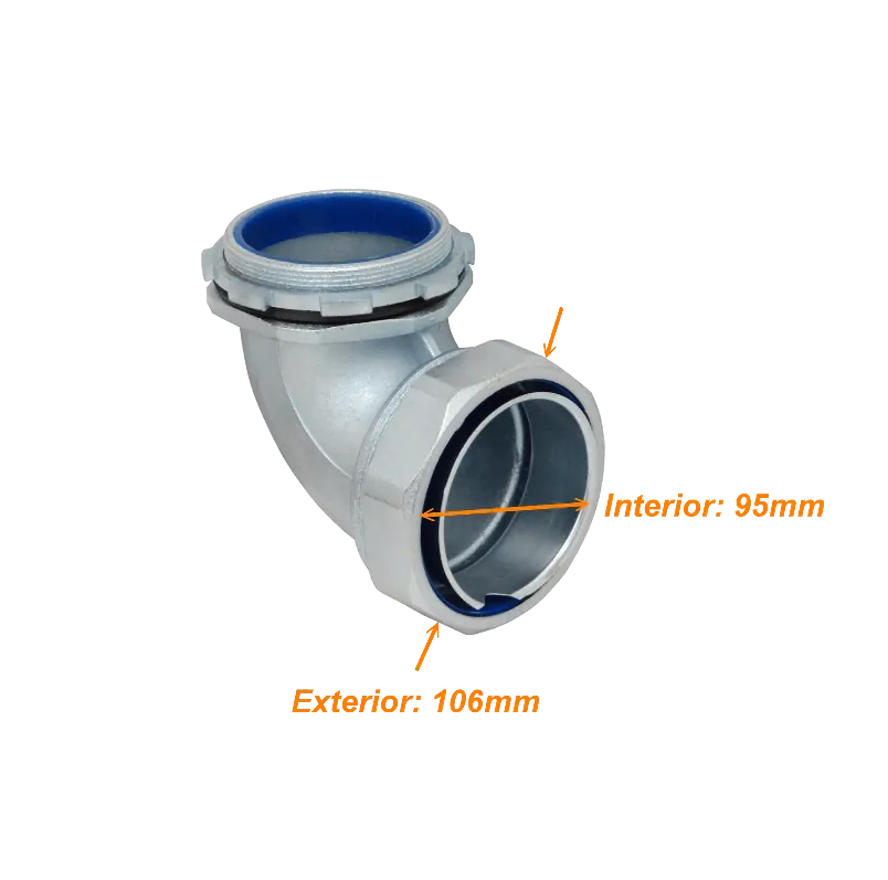 Prensa Estopa para Flexible Aislacion IP65 Metalico 90mm Codo  2