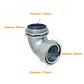 Prensa Estopa para Flexible Aislacion IP65 Metalico 75mm Codo  - Miniatura 3