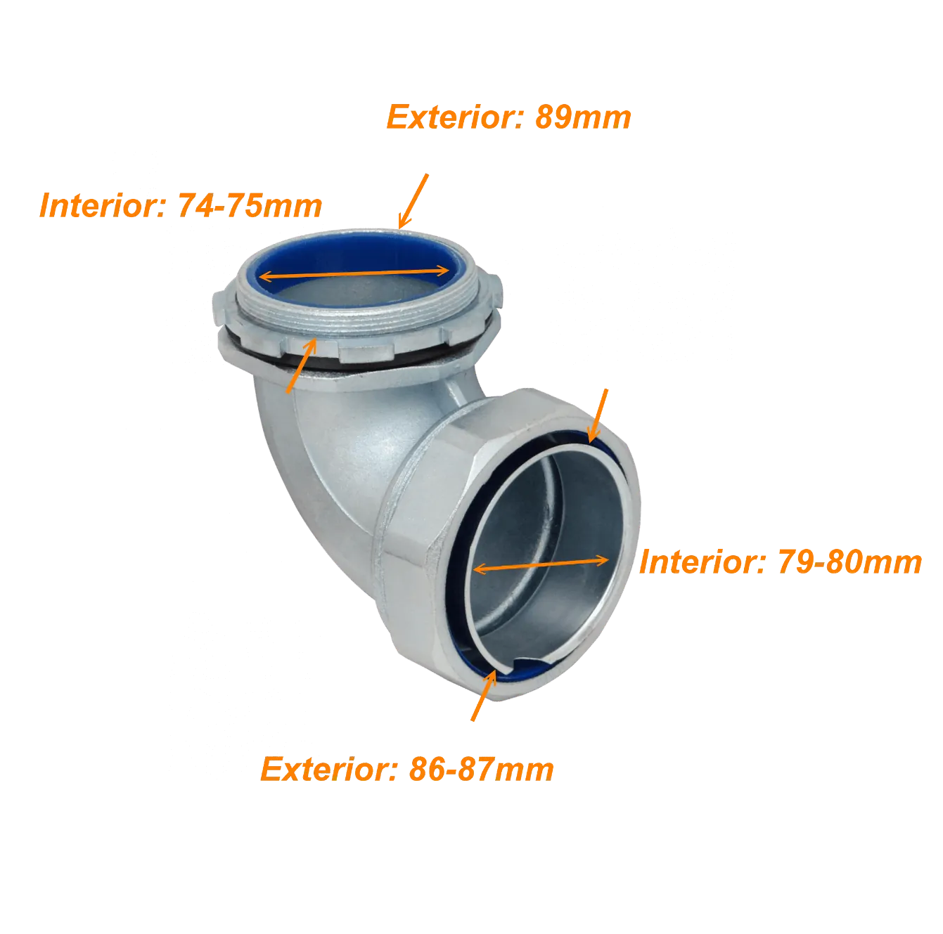 Prensa Estopa para Flexible Aislacion IP65 Metalico 90mm Codo  3