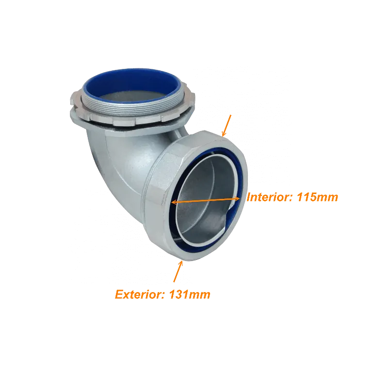 Prensa Estopa para Flexible Aislacion IP65 Metalico 110mm Codo  3