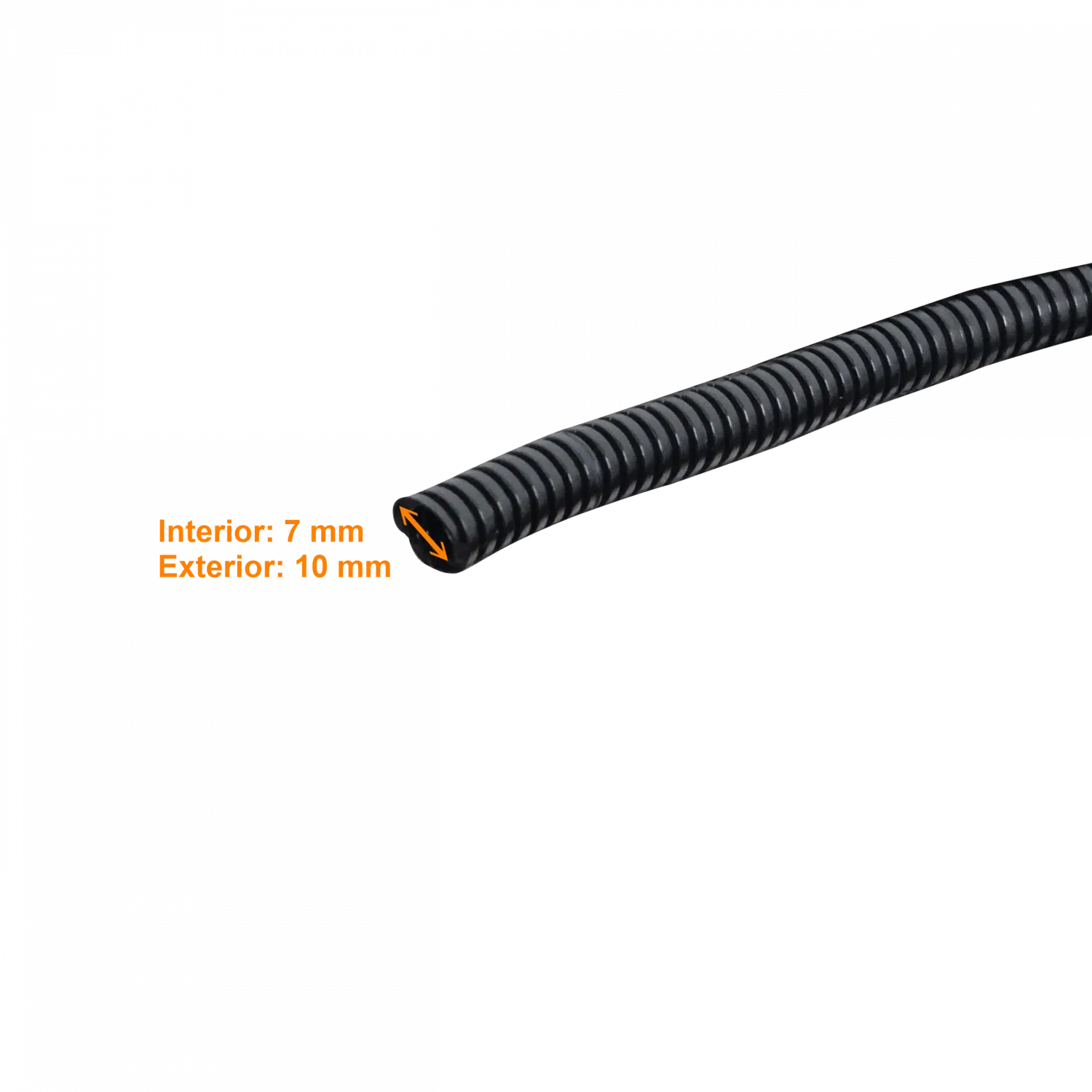 Conduit Flexible Plástico Corrugado Negro, 10mm, 100m, FLEP10 2