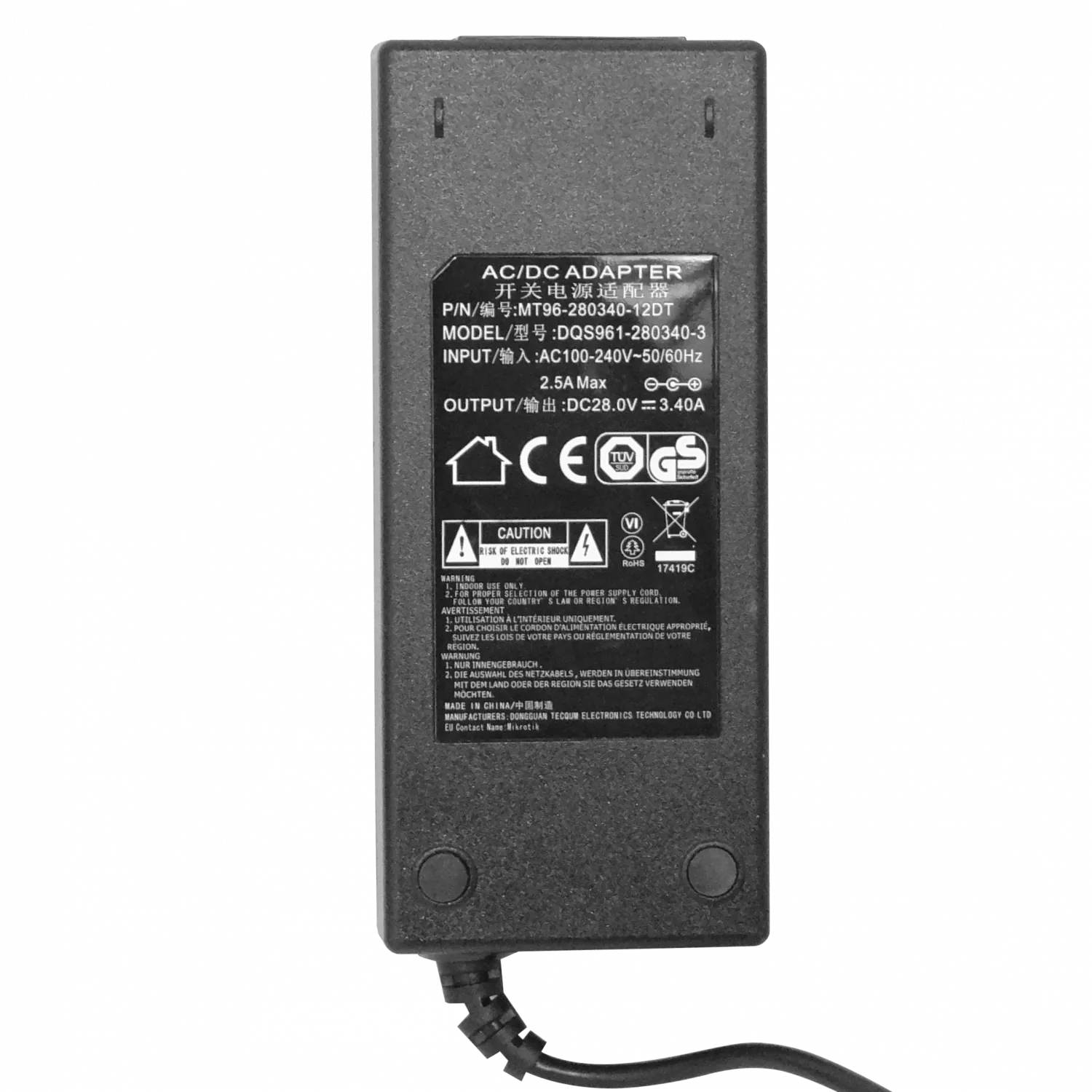 Fuente de Poder MikroTik F-MIK-8P - 28V 3.4A 95W para CRS112-8P-4S-IN 2