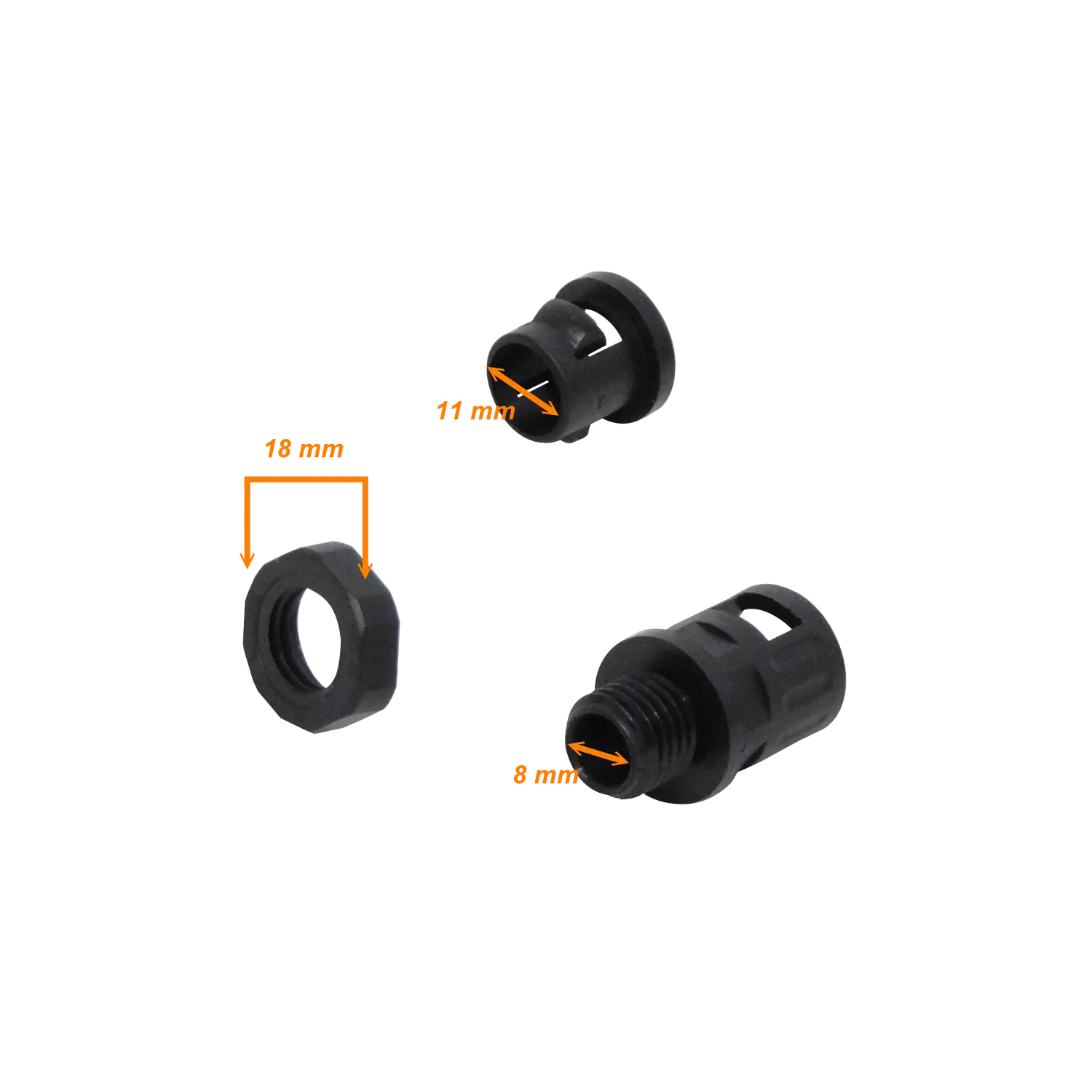 Prensa Estopa p/Conduit Flexible Plastico Negro 10mm Salida Caja  3