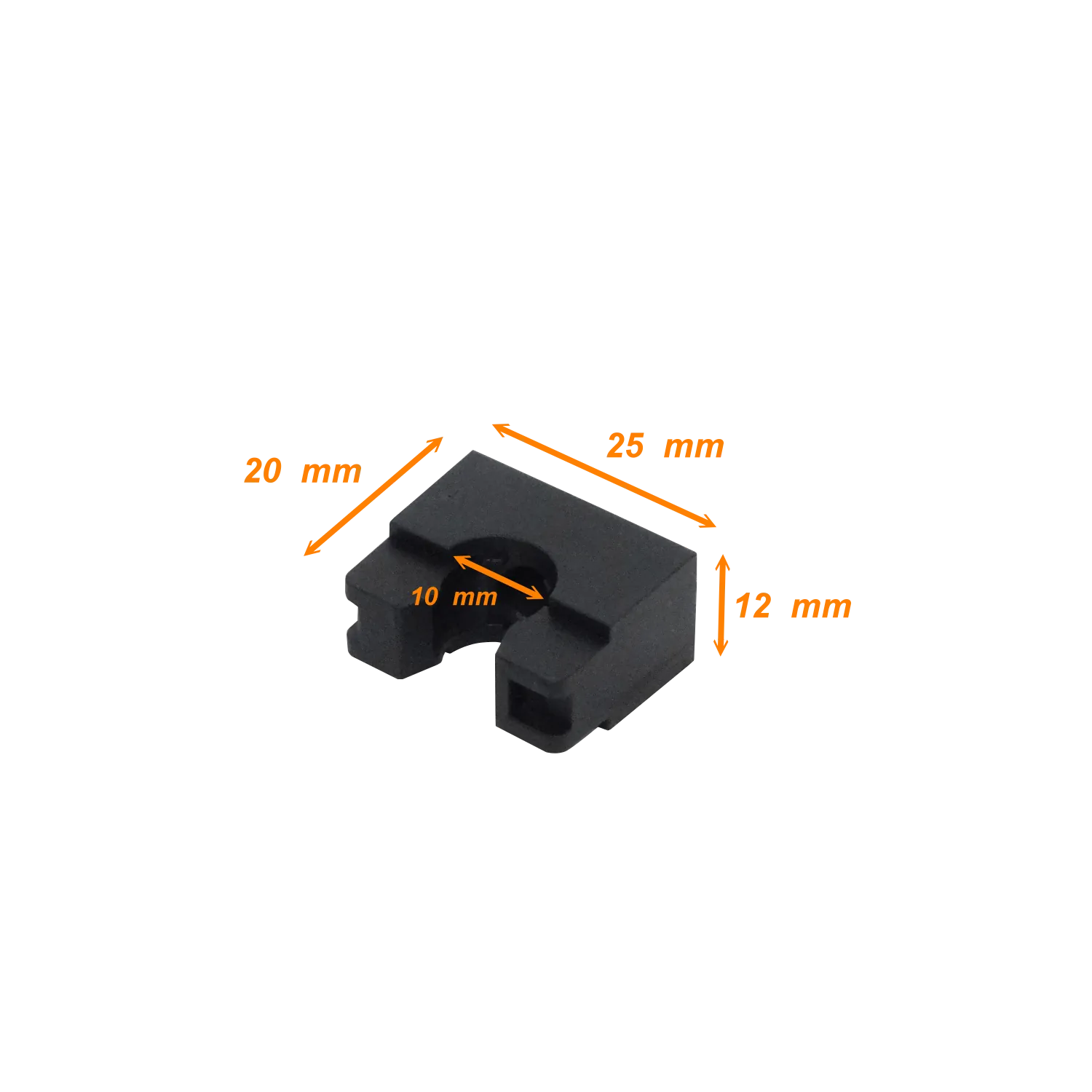 Abrazadera para Conduit Flexible Plastico Negro PA 10mm Soporte  3