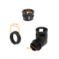 Codo de Salida para Caja Prensa Estopa, 25mm, Compatible con Conduit Flexible de Plástico Negro - Miniatura 2
