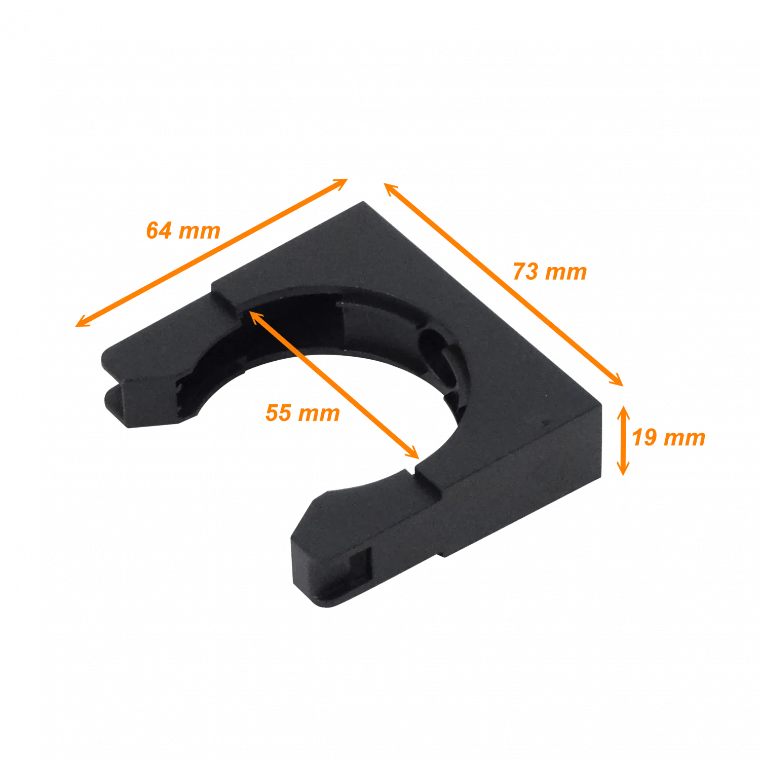 Abrazadera para Conduit Flexible Plastico Negro PA 55mm Soporte  2