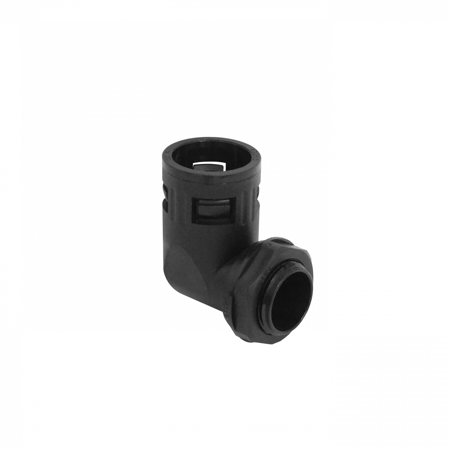 Codo de Salida para Caja Prensa Estopa, 25mm, Compatible con Conduit Flexible de Plástico Negro 3