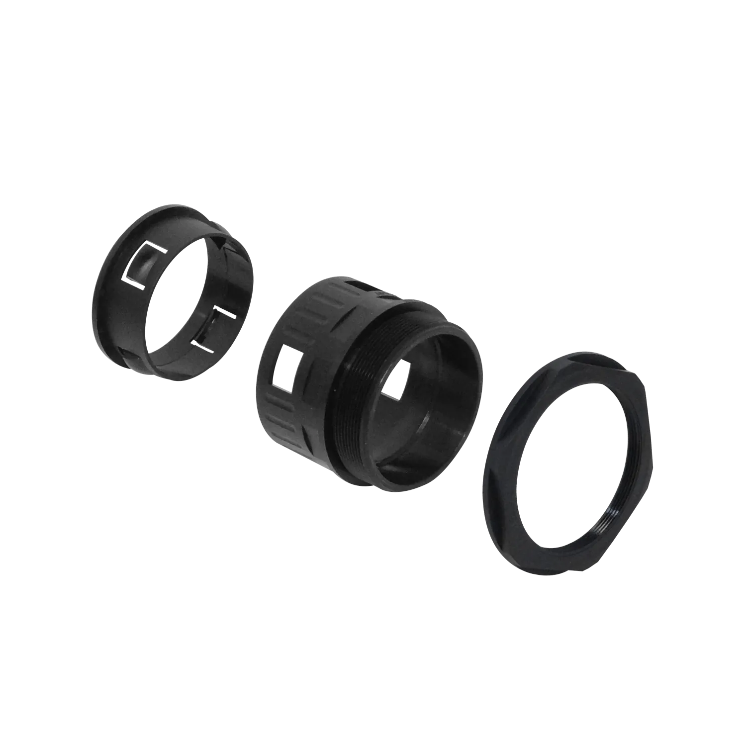 Salida Caja Prensa Estopa  55mm  p/Conduit Flexible Plastico Negro 3