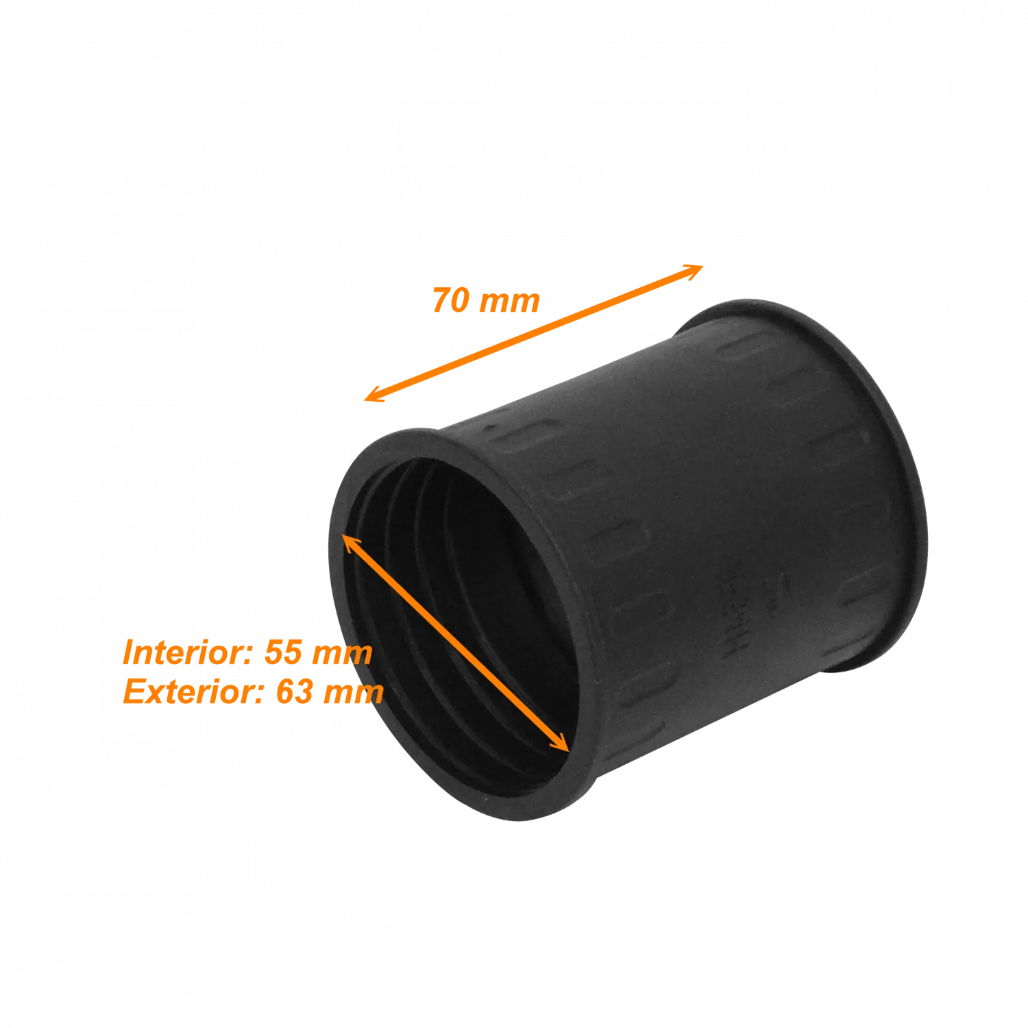 Union Copla para Conduit Flexible Plastico Negro Corrugado 55mm  2