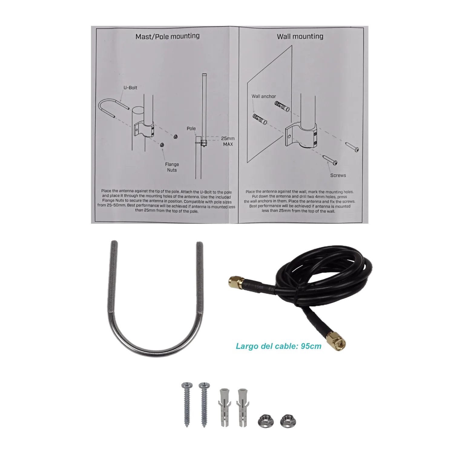 Antena Omni MikroTik 868 MHz - 6.5 dBi, Resistente al Agua IP66 2