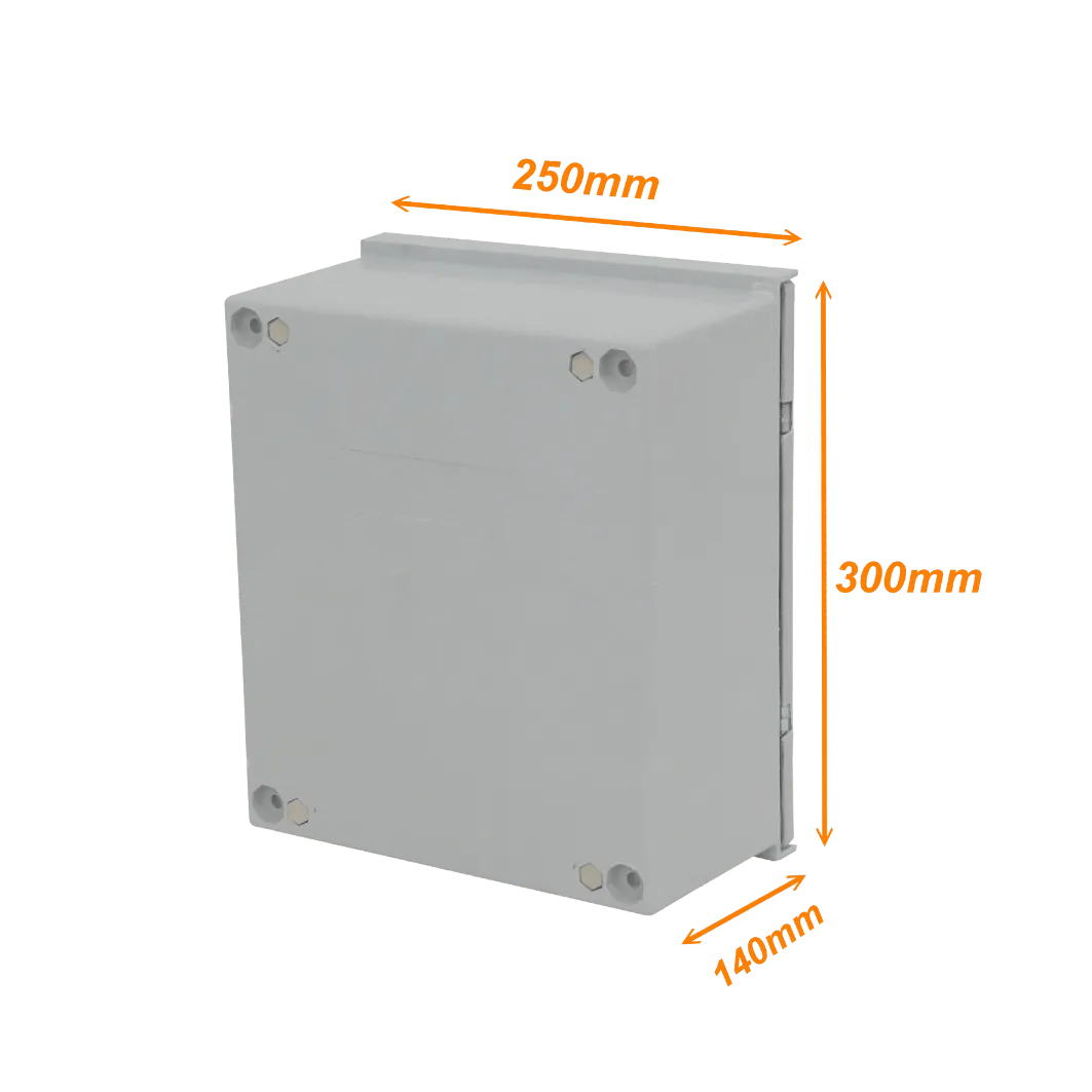 Tablero poliester Tibox TIP-325 300x250x140mm estanco gris IP65 con placa 2