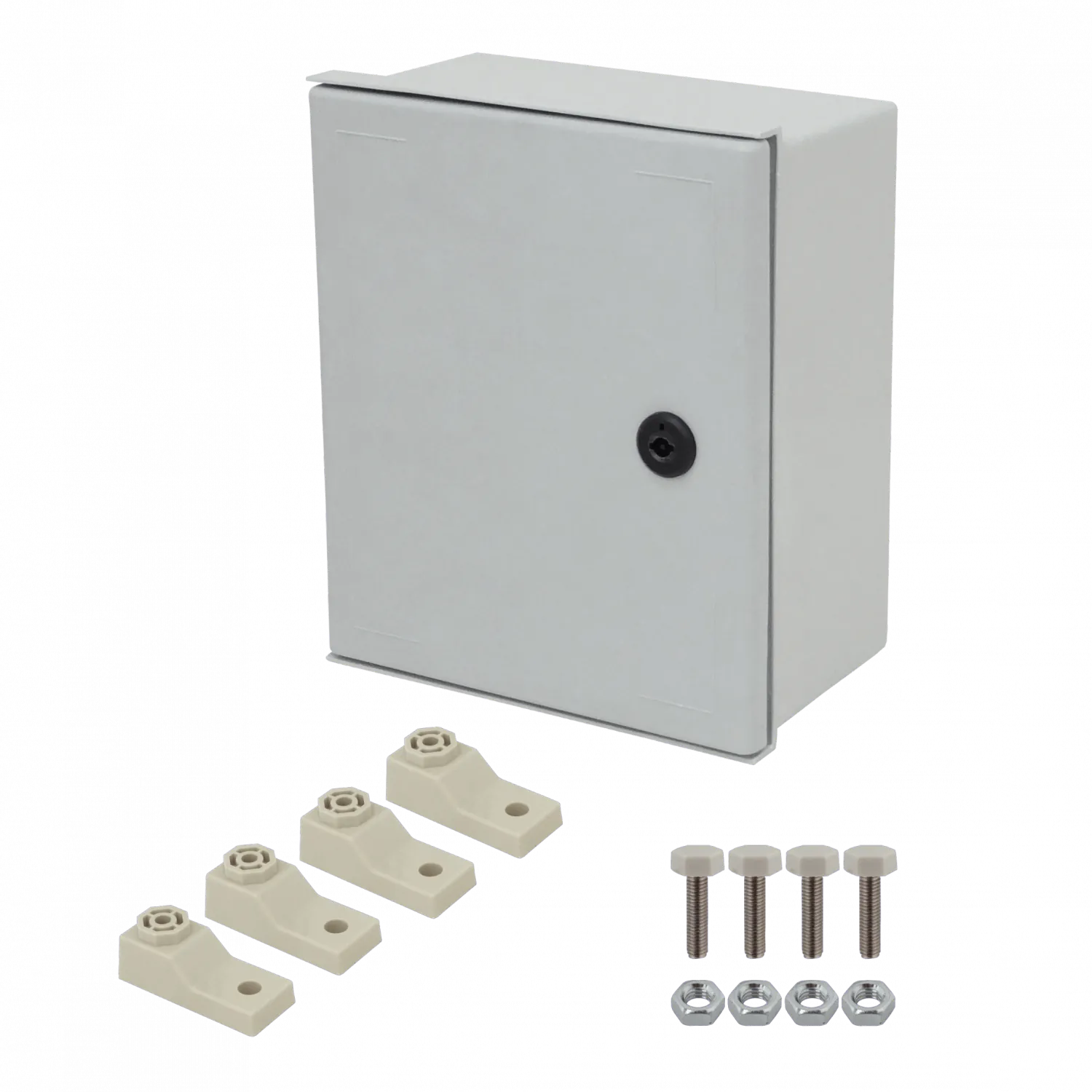 Tablero poliester Tibox TIP-325 300x250x140mm estanco gris IP65 con placa 3