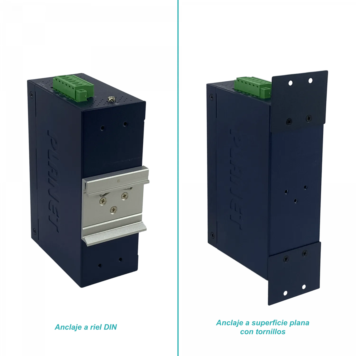 Switch 5-1000 4-PoE+120W-tot RielDIN industrial 50mm req/12-56V PLANET  6