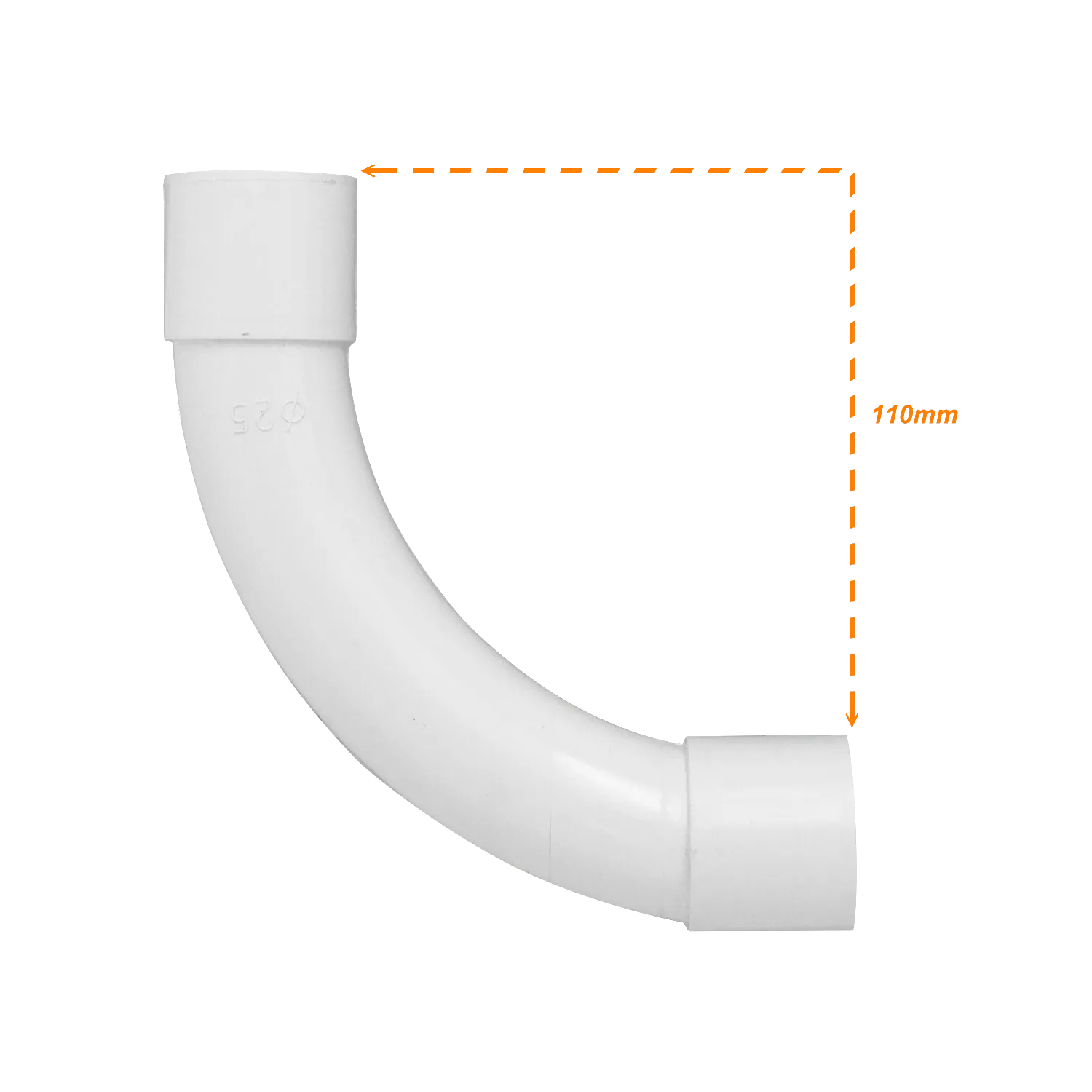 Codo curva LinkChip PVC25-C 25mm blanco para tubo PVC 2