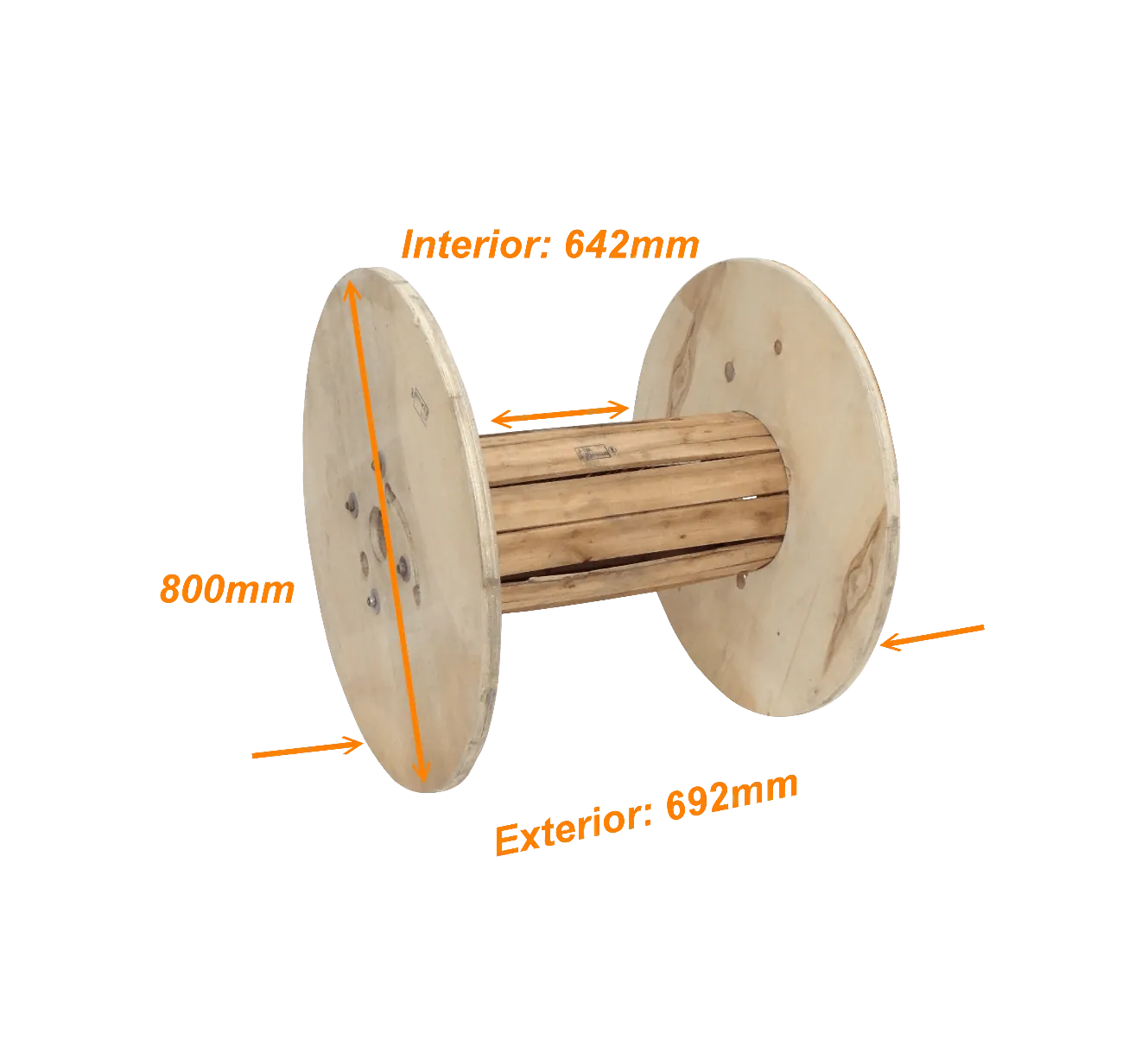 Carrete Vacio Madera p/Cable de Fibra Optica Diametro-80cm Ancho-70cm  2