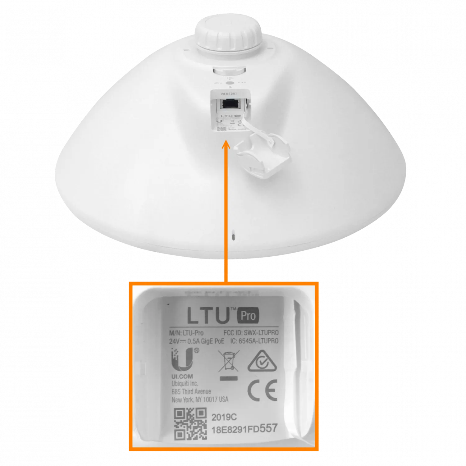 Antena UBIQUITI 24dBi 4,9-6,2GHz 2,4GHz 14x14º 1-1000 inc24V 22dBm 10-50MHz 8