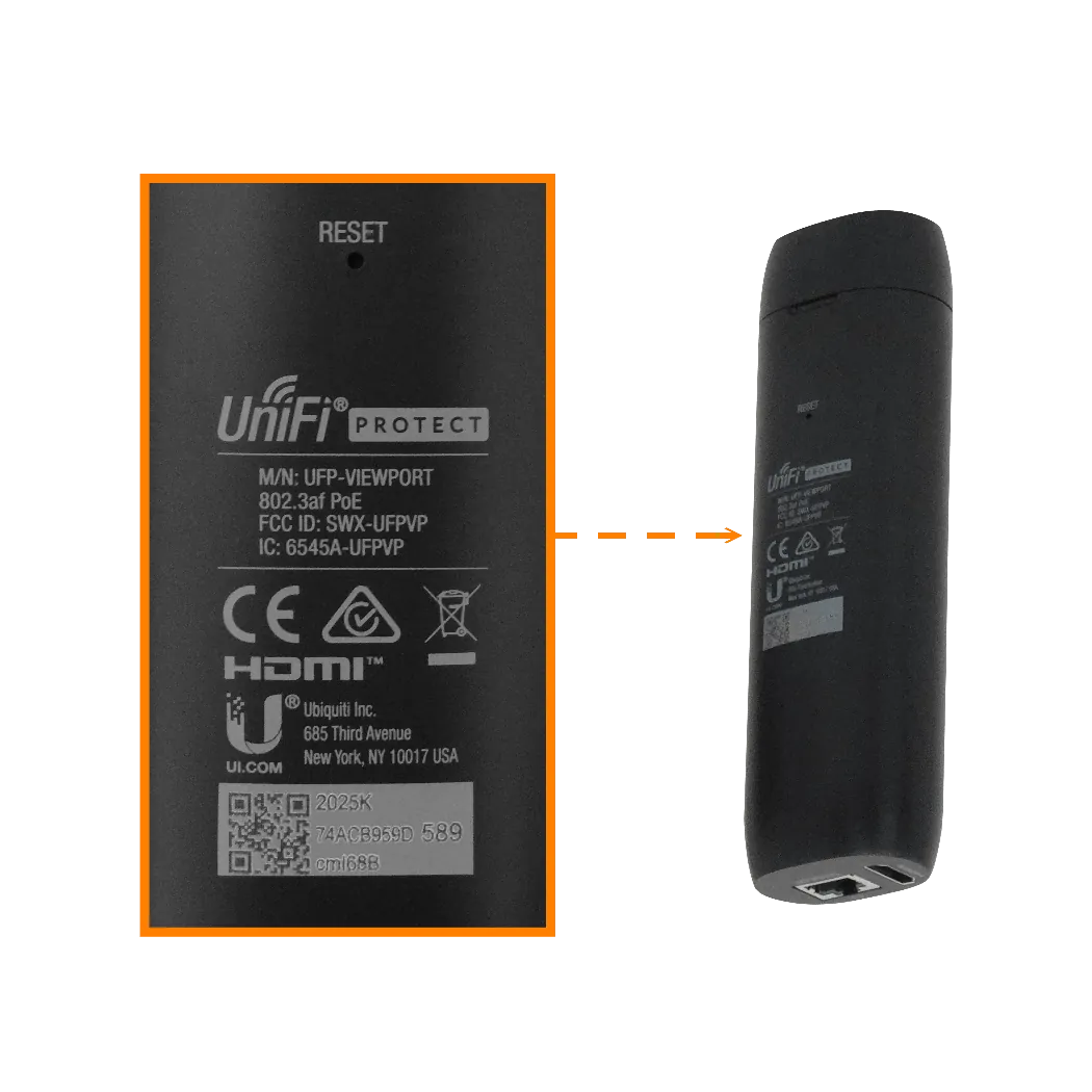Monitor HDMI Ubiquiti UniFi Protect ViewPort 4K30 PoE visión hasta 16 cámaras 5