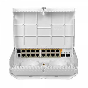 Switch MikroTik NETPOWER-16P, 16 Puertos 1G PoE++, 2-SFP+ 10G, CRS318