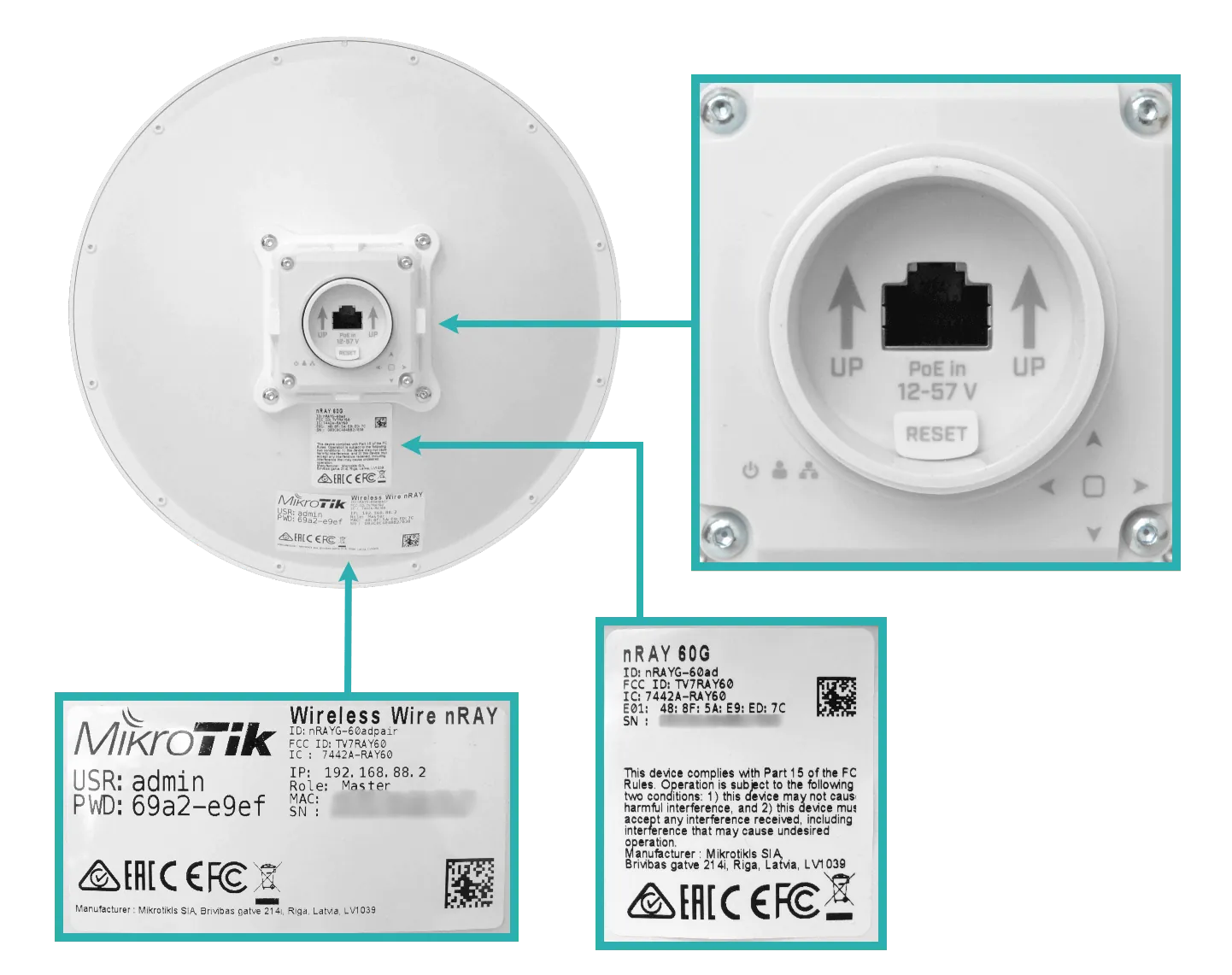Enlace Inalámbrico MikroTik Wireless Wire nRAY - 60 GHz, 2 Gbps Agregados, Kit de 2 Unidades 6