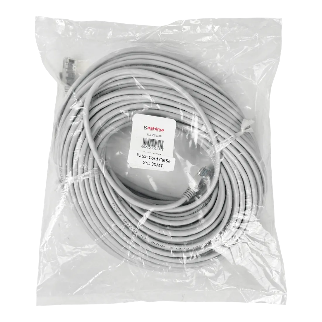 Cable Patch Genérico Cat5e 30mt Gris CCA Inyectado 4