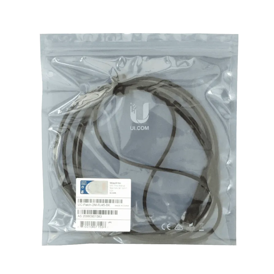 Cable Patch Cat6 Ubiquiti RJ45 Negro 2m 3