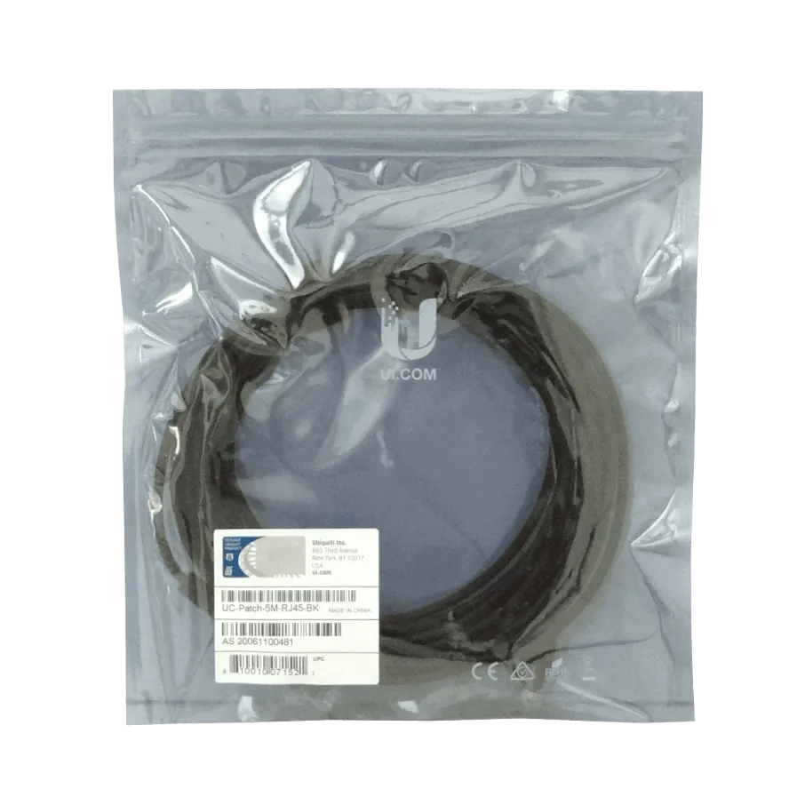 Cable Patch Cat6 Ubiquiti RJ45 Negro 5m 3