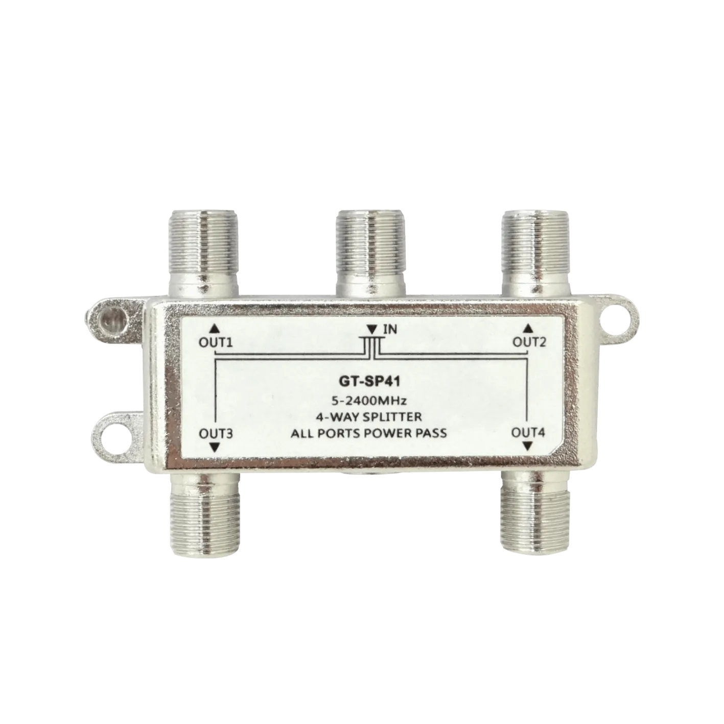 Divisor Coaxial 1x4 F-H a F-H, 5-2400MHz, Splitter TV Satelital GT-SP41 3