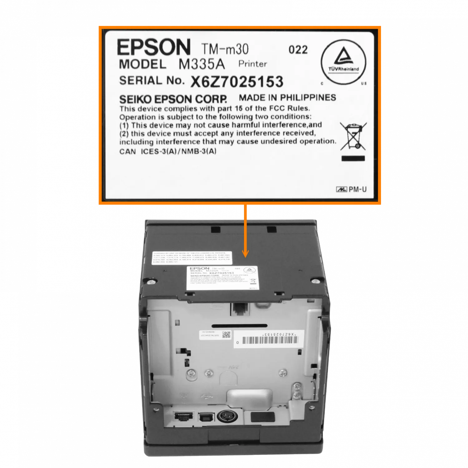 Impresora Térmica Epson TM-M30II Negra 203 DPI Ethernet/USB para TPV 6