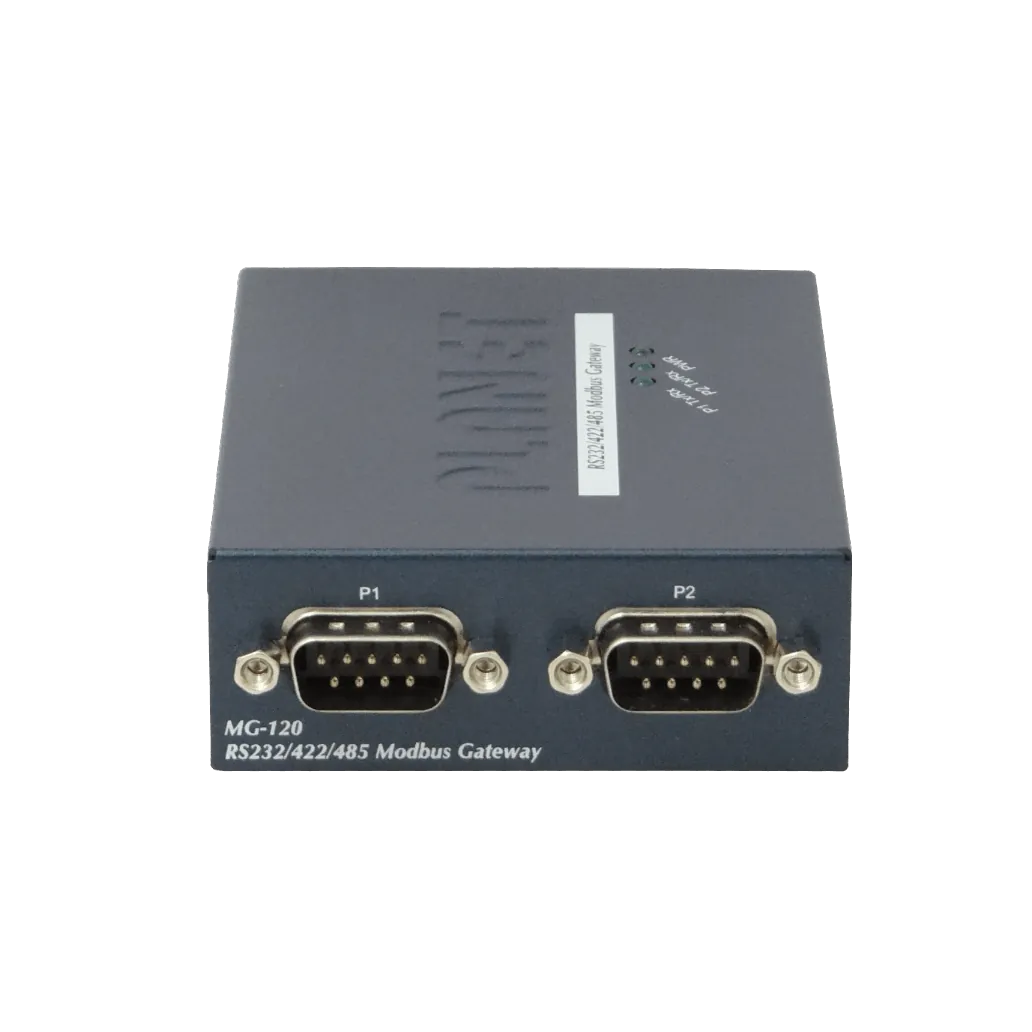 Transceptor Modbus RS232/422/485, 2 DB9, Ethernet 5VDC, PLANET MG-120 2