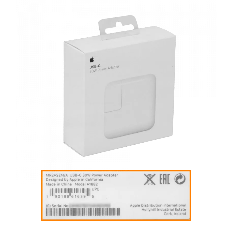 Cargador Original Apple USB C 30W MR2A2ZM/A A1882 3
