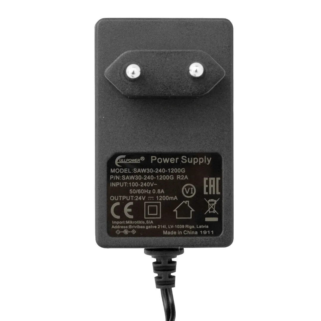 Fuente de Poder MikroTik F24-W29A - 24VDC 1.2A 29W con Conector 5.5x2.1mm en Ángulo Recto 3