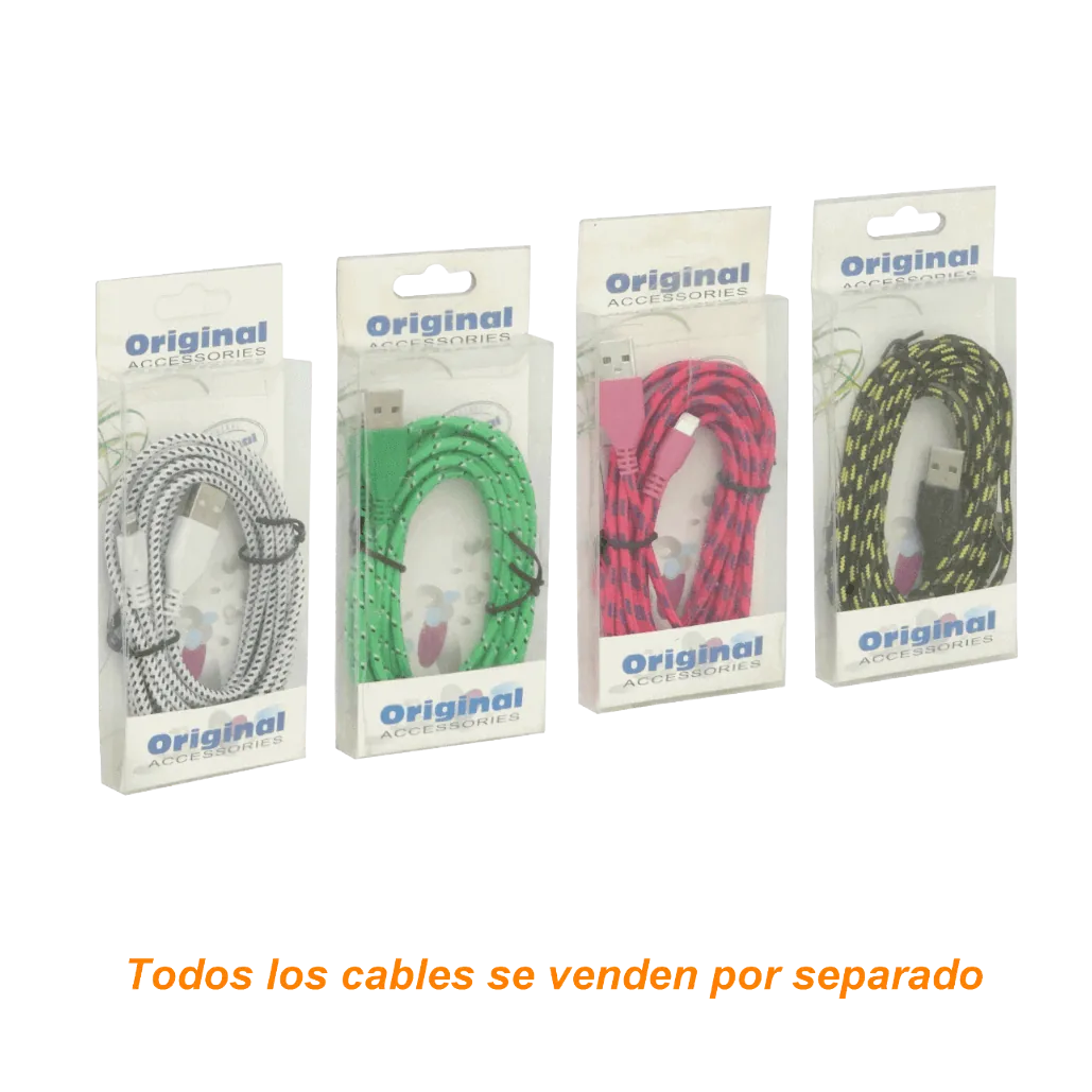Cable USB Lightning 3mt A-Macho 300cm Colores Lighting 3