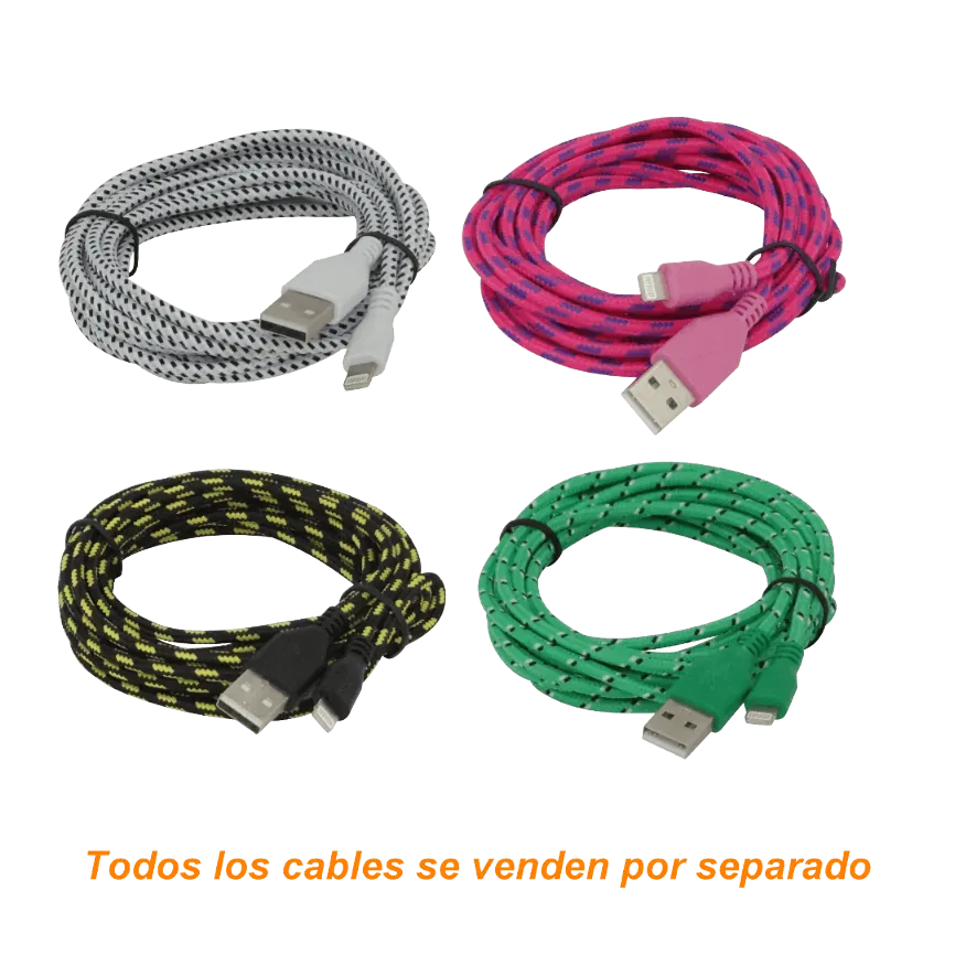 Cable USB Lightning 3mt A-Macho 300cm Colores Lighting 2