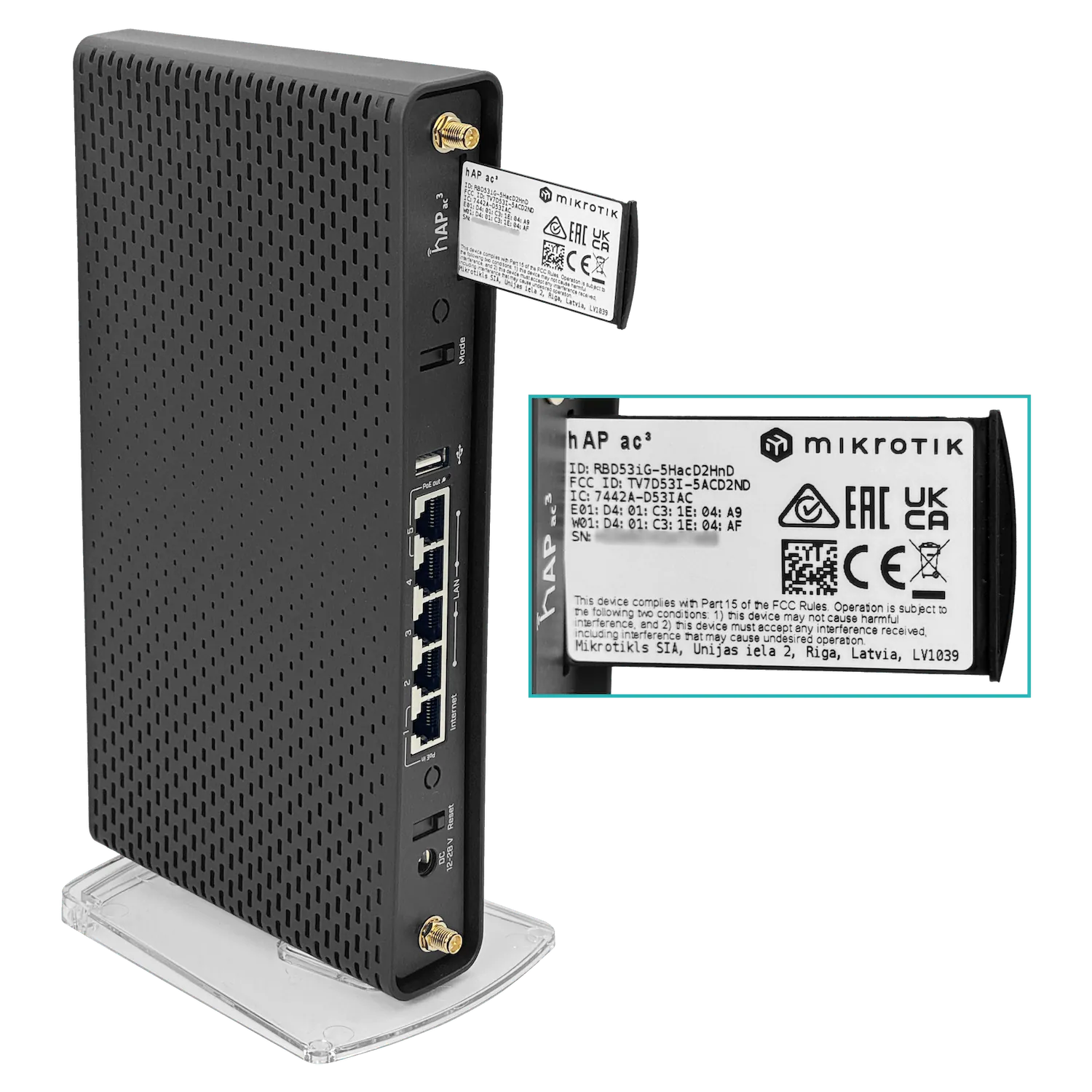 Router Inalámbrico MikroTik hAP ac³ - Doble Banda con 5 Puertos Gigabit 5