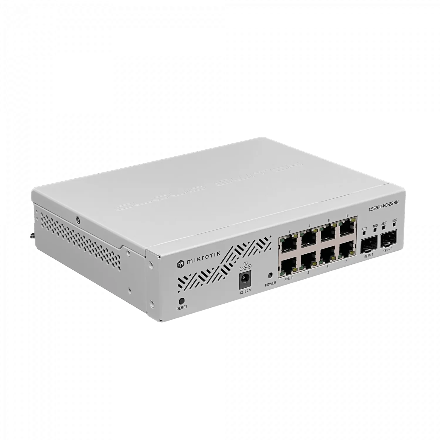 Switch MikroTik CSS610-8G-2S+IN, 8 Puertos 1G, 2-SFP+ 10G, PoE-in, SwOS-Lite, Rackmount 2