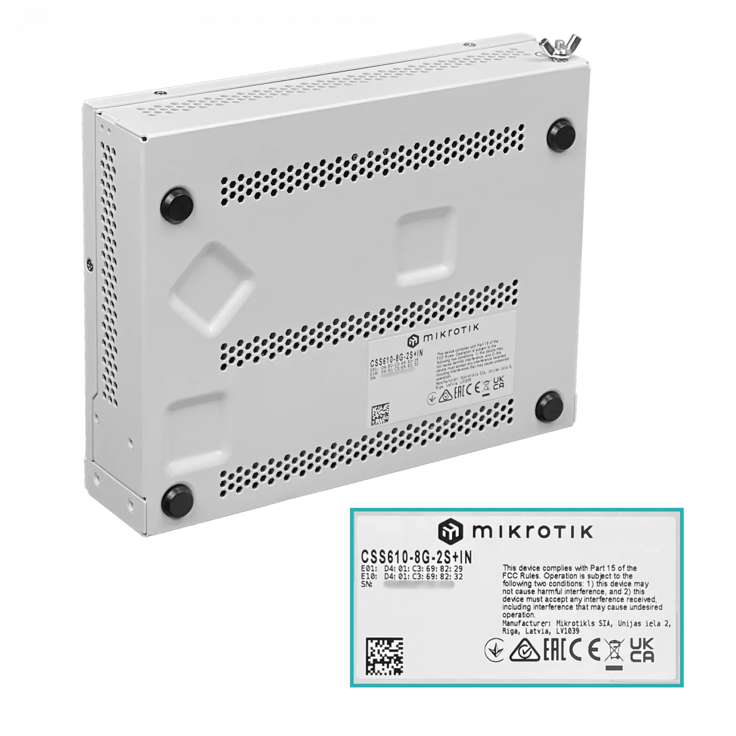 Switch MikroTik CSS610-8G-2S+IN, 8 Puertos 1G, 2-SFP+ 10G, PoE-in, SwOS-Lite, Rackmount 5