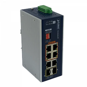 PLANET 4-1000-PoE++ 2-1000 2-SFP 240W-tot RielDIN Switch Indust 8p
