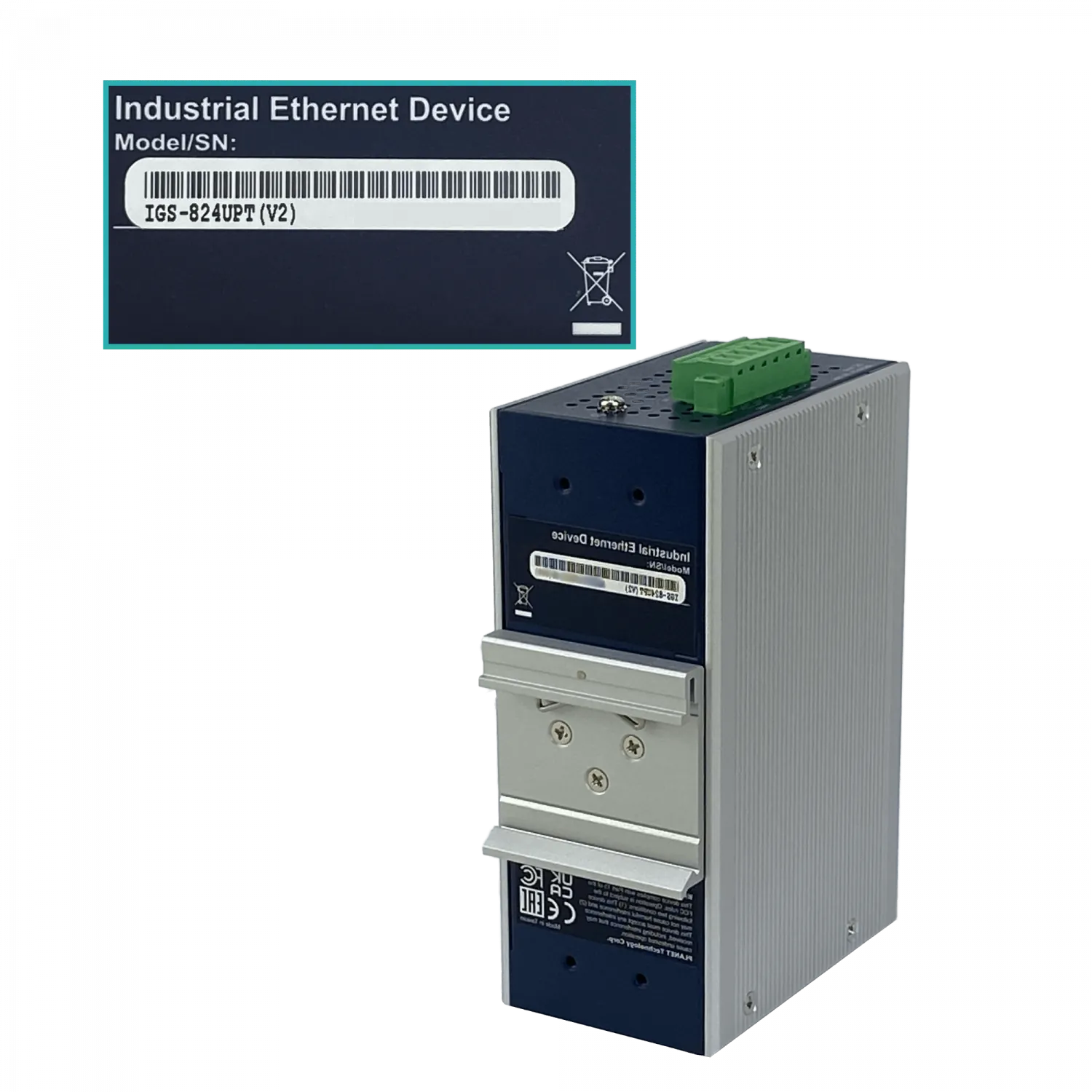 PLANET 4-1000-PoE++ 2-1000 2-SFP 240W-tot RielDIN Switch Indust 8p 7