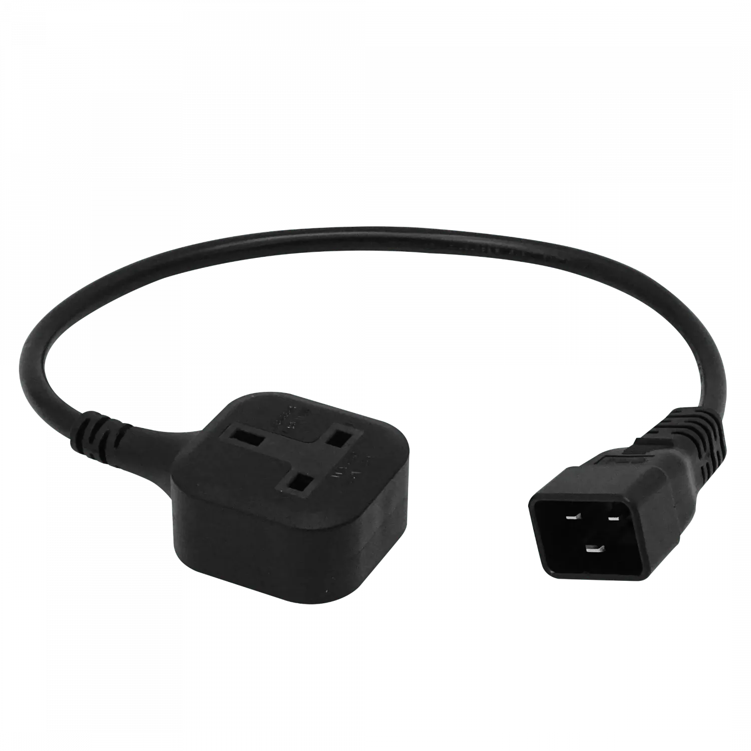 Cable Poder 0,5mt C20-Macho UK-Hembra  Negro 50cm 3