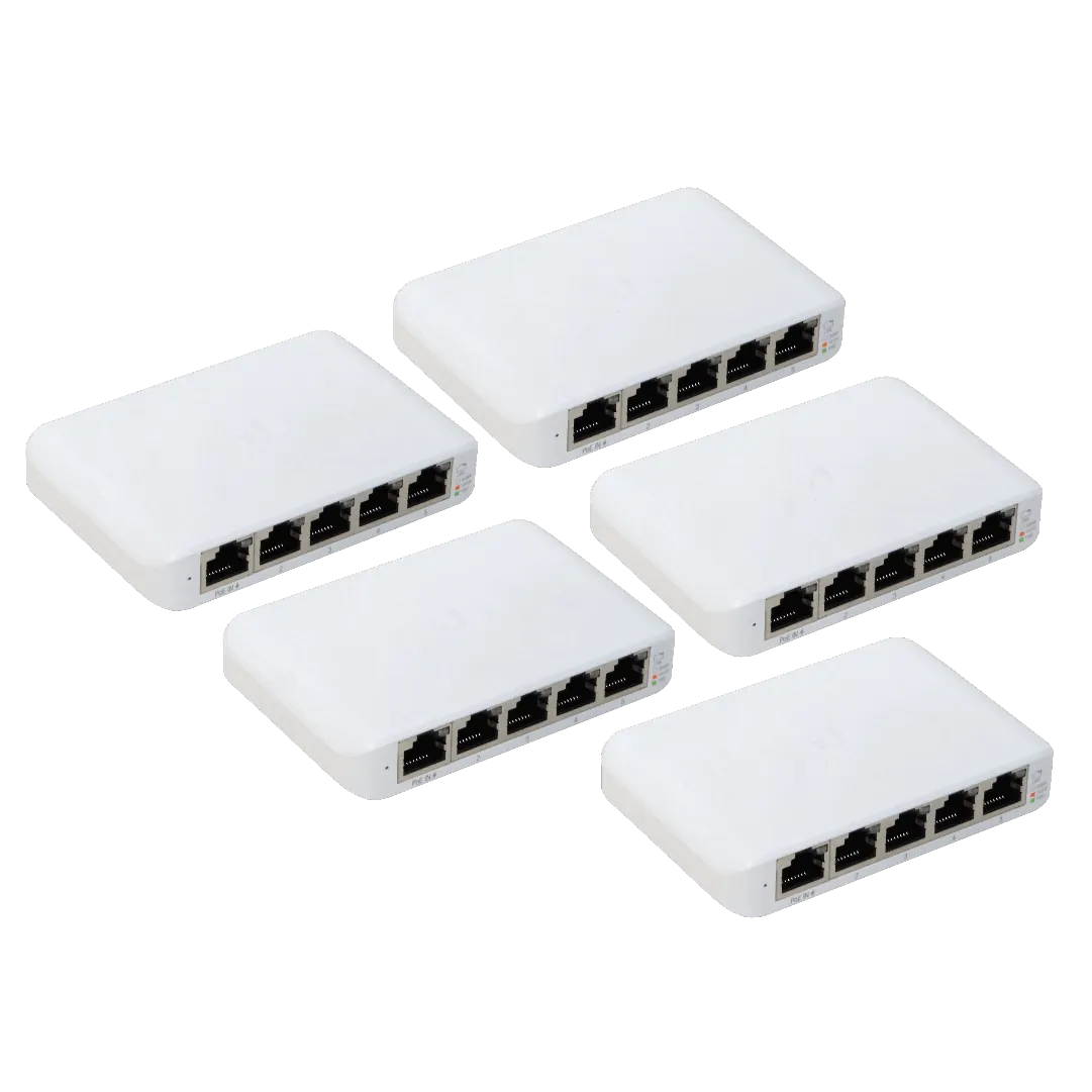 5 unidades de Switch Gestionado de 5 Puertos Gigabit Ethernet,Ubiquiti UniFi Switch Flex Mini 6