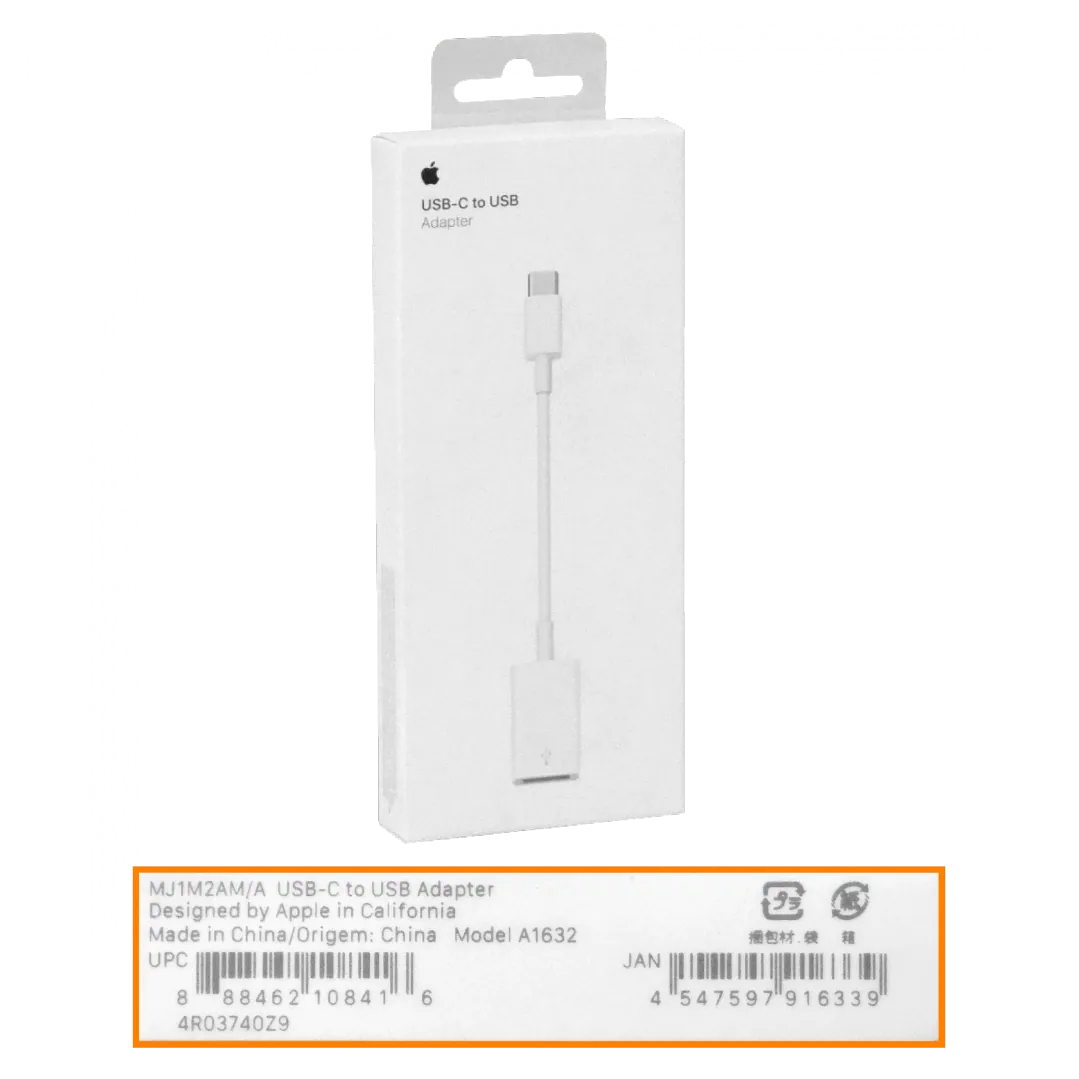 Cable Apple Original USB-C a USB-A hembra 8cm corto modelo A1632 para adaptacion 3