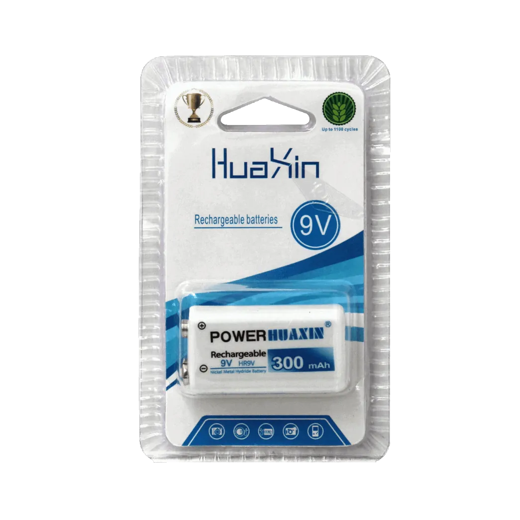 Pila/Bateria Recargable 300mAH Ni-MH HR9V HUAXIN 9V  3
