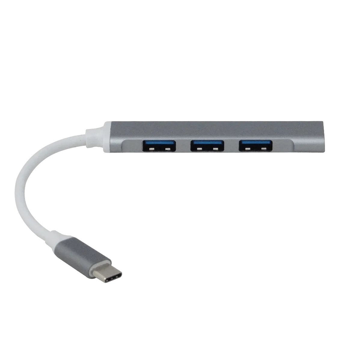 Hub USB 4 puertos USB3.0 conector USB-C aluminio cable 4cm 5