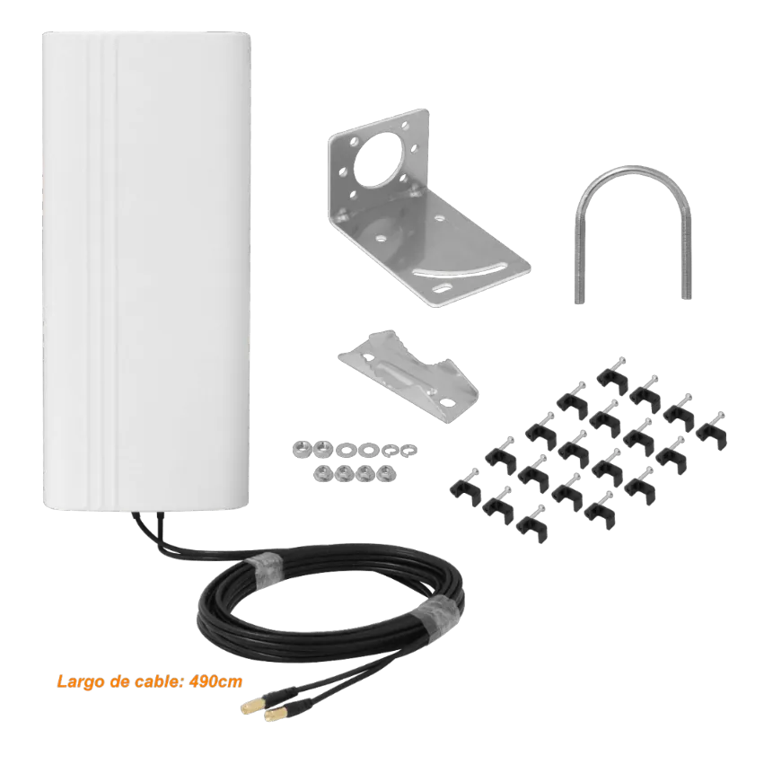Antena Panel 2x9/12dBi, 2x SMA-M, 5m, 650-960MHz / 1710-2700MHz, 41x18x6cm 2