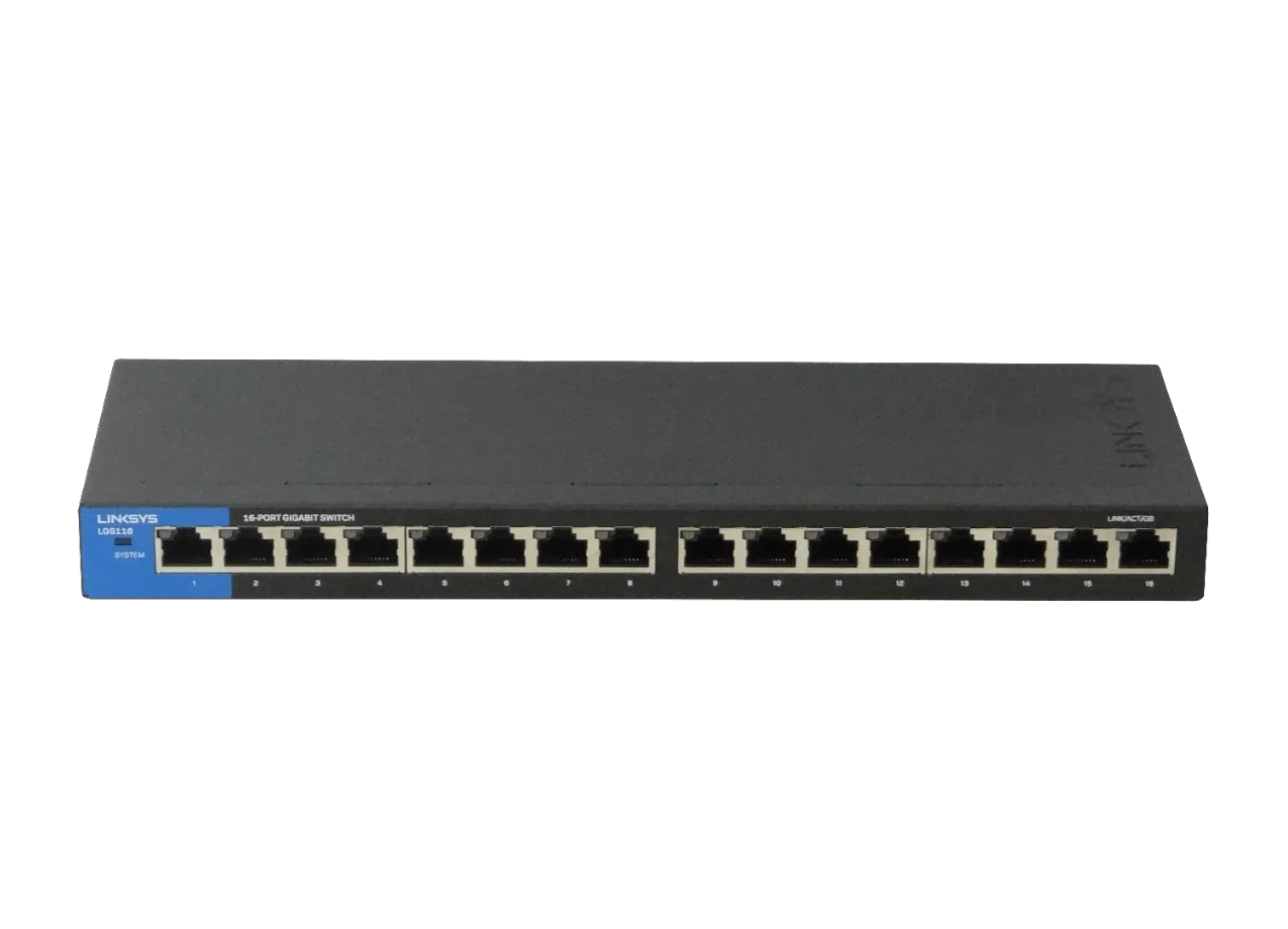 Switch Linksys Business LGS116 unmanaged - 16 x 10/100/1000 - desktop, wall-mountable - AC 100/2 1