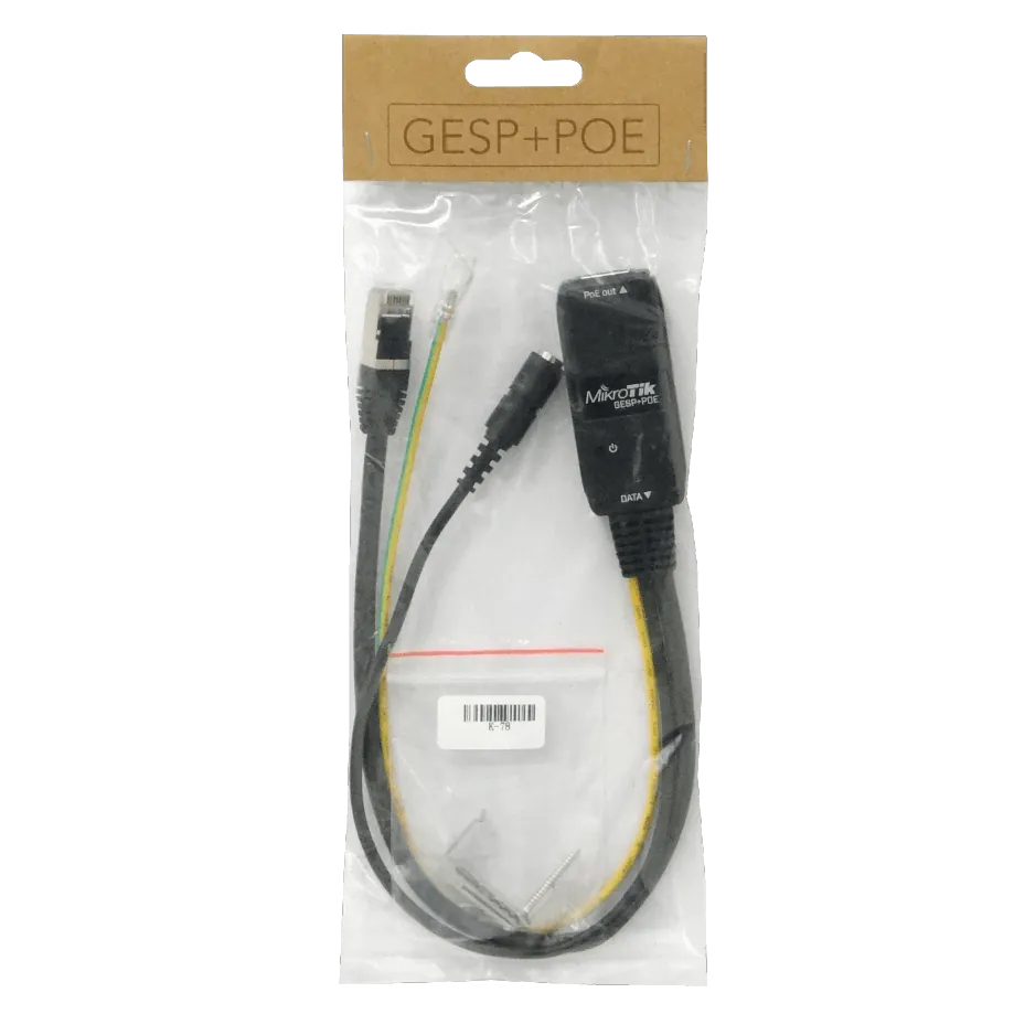 Inyector PoE Pasivo MikroTik GESP+POE-IN con Protección contra Sobretensiones 4
