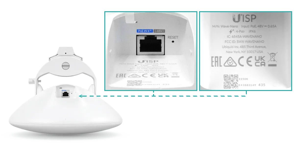 Puente Inalámbrico de Alta Velocidad, 60 GHz, Diseño Compacto y Blanco, Ubiquiti UISP Wave Nano 3