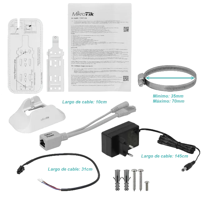 Punto de Acceso Inalámbrico MikroTik wAP LR2 - 2.4 GHz, LoRa 3