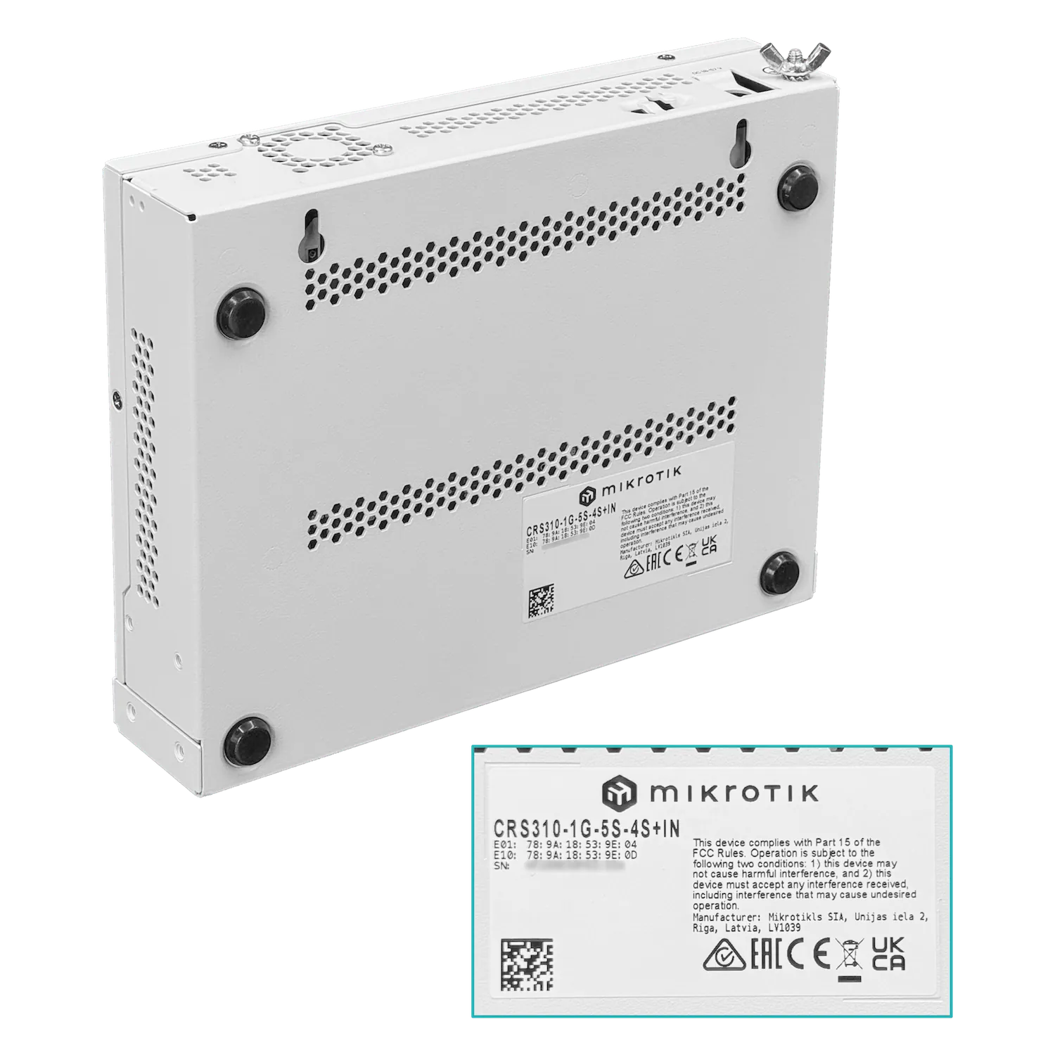 Switch MikroTik CRS310-1G-5S-4S+IN 5x SFP 4x SFP+ 1x GbE PoE-in Rack RouterOS L5 4